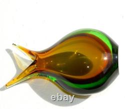 Vase en verre d'art sombres Murano vintage, milieu du siècle, style Flavio Poli, Italie