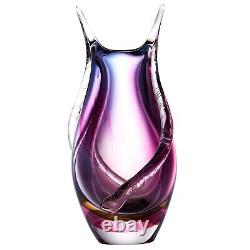 Vase en verre d'art soufflé à la main Sommerso en forme de larme de 10,5 pouces de haut