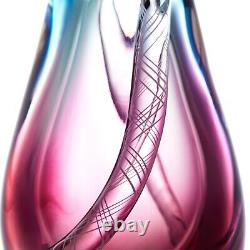 Vase en verre d'art soufflé à la main Sommerso en forme de larme de 10,5 pouces de haut