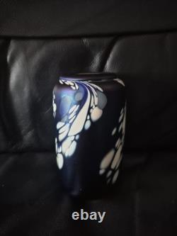 Vase en verre d'art studio vintage irisé Vase en verre d'art studio vintage irisé