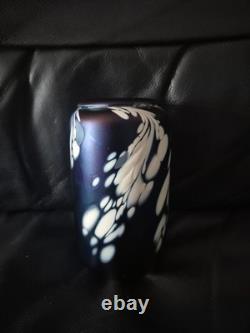 Vase en verre d'art studio vintage irisé