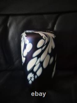 Vase en verre d'art studio vintage irisé