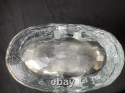Vase en verre d’art suédois SEA par Rune Strand, Sunburst In Ice, design des années 1960