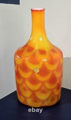 Vase en verre d’art suédois du milieu du siècle des années 1960 par Elme Glasbruk, Carl-Olof Borgarp