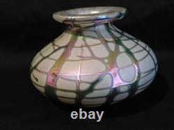 Vase en verre d’art vintage Stuart Abelman, 100 % original et signé par l’artiste - 3 1/2