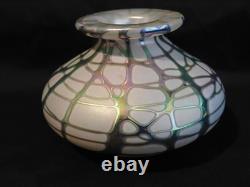 Vase en verre d’art vintage Stuart Abelman, 100 % original et signé par l’artiste - 3 1/2