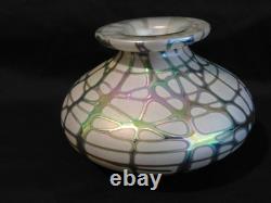 Vase en verre d’art vintage Stuart Abelman, 100 % original et signé par l’artiste - 3 1/2