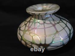 Vase en verre d’art vintage Stuart Abelman, 100 % original et signé par l’artiste - 3 1/2