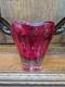 Vase En Verre D'art Vintage Whitefriars Molar Rouge Rubis