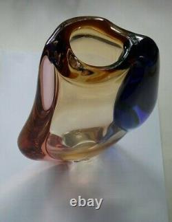 Vase en verre d'art vintage par Hana Machovská (Mstisov/Moser) 9