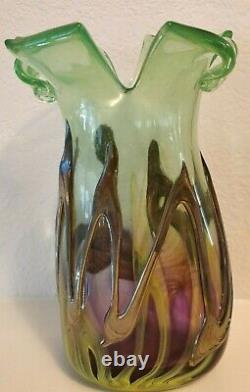 Vase en verre de 10 pouces, art verrier décoratif