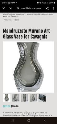 Vase en verre de Murano Alessandro Mandruzzato - Signé et daté 26/11/2001, Rare Sommerso