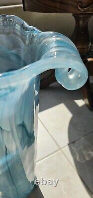 Vase en verre de Murano Art Déco de 20 pouces de hauteur