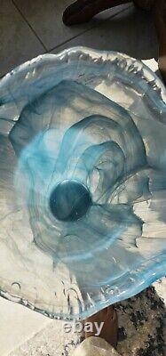 Vase en verre de Murano Art Déco de 20 pouces de hauteur