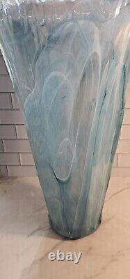 Vase en verre de Murano Art Déco de 20 pouces de hauteur