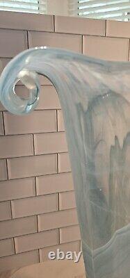 Vase en verre de Murano Art Déco de 20 pouces de hauteur