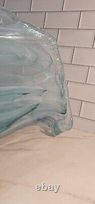 Vase en verre de Murano Art Déco de 20 pouces de hauteur