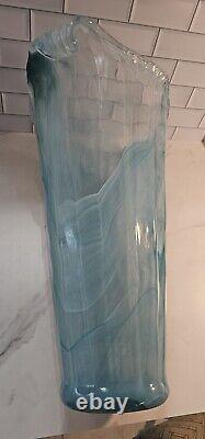 Vase en verre de Murano Art Déco de 20 pouces de hauteur