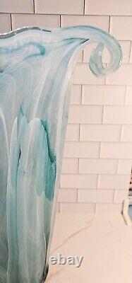 Vase en verre de Murano Art Déco de 20 pouces de hauteur