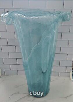 Vase en verre de Murano Art Déco de 20 pouces de hauteur