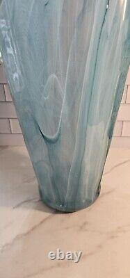 Vase en verre de Murano Art Déco de 20 pouces de hauteur