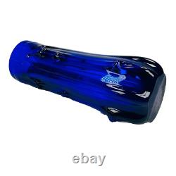 Vase en verre de Murano Bristol bleu cobalt Azura h28cm milieu du siècle