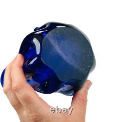 Vase en verre de Murano Bristol bleu cobalt Azura h28cm milieu du siècle