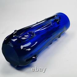 Vase en verre de Murano Bristol bleu cobalt Azura h28cm milieu du siècle