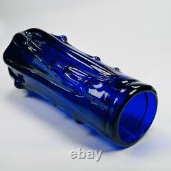 Vase en verre de Murano Bristol bleu cobalt Azura h28cm milieu du siècle
