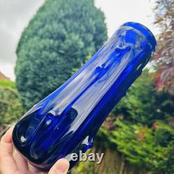 Vase en verre de Murano Bristol bleu cobalt Azura h28cm milieu du siècle