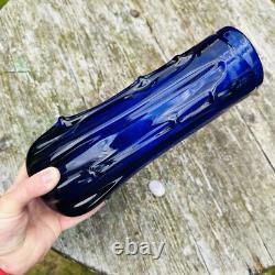 Vase en verre de Murano Bristol bleu cobalt Azura h28cm milieu du siècle