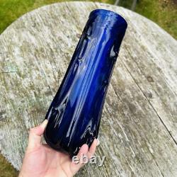 Vase en verre de Murano Bristol bleu cobalt Azura h28cm milieu du siècle