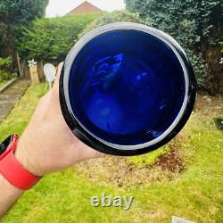 Vase en verre de Murano Bristol bleu cobalt Azura h28cm milieu du siècle