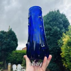 Vase en verre de Murano Bristol bleu cobalt Azura h28cm milieu du siècle