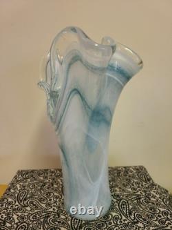 Vase en verre de Murano bleu