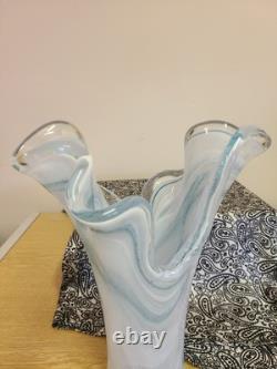 Vase en verre de Murano bleu