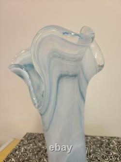 Vase en verre de Murano bleu