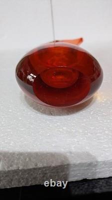 Vase en verre de Murano en forme de goutte sculptural orange Sommerso par Flavio Poli pour Seguso