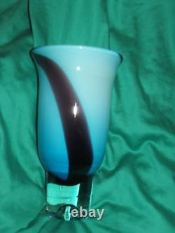 Vase en verre de Murano vintage GRAND VASE EN VERRE MURANO bleu violet VERRE D'ART