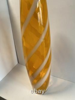 Vase en verre de sol en candy stripe de 50 cm de Cristalleria Artistica Toscana Empoli des années 1960