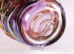 Vase en verre de studio Golden Trail Allister Malcolm violet de 14 pouces