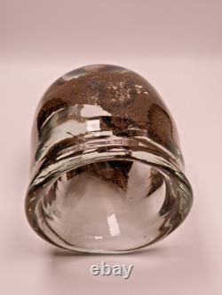 Vase en verre de studio UDO EDELMANN 1978 fondus granuleux vase en verre artistique allemand