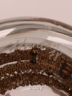 Vase en verre de studio UDO EDELMANN 1978 fondus granuleux vase en verre artistique allemand