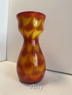 Vase en verre de style scandinave des années 60, motif paon, provenant d'Elme Glasbruk