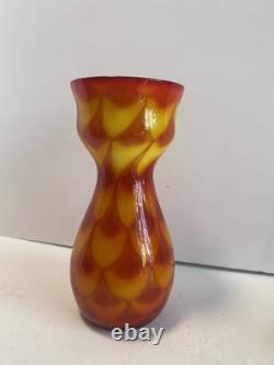 Vase en verre de style scandinave des années 60, motif paon, provenant d'Elme Glasbruk