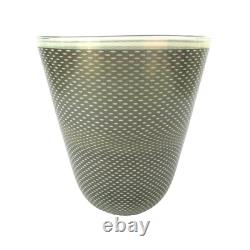 Vase en verre design Vera Walther signé + étiquette originale verre d'art allemand 17 cm
