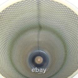 Vase en verre design Vera Walther signé + étiquette originale verre d'art allemand 17 cm