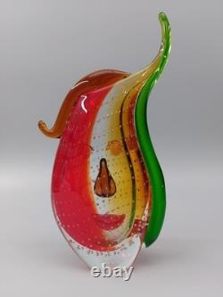 Vase en verre design facial multicolore style Murano art décoratif en verre