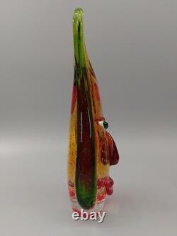 Vase en verre design facial multicolore style Murano art décoratif en verre