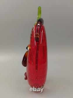 Vase en verre design facial multicolore style Murano art décoratif en verre